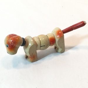 Articulated Wood Toy Dog - Vintage